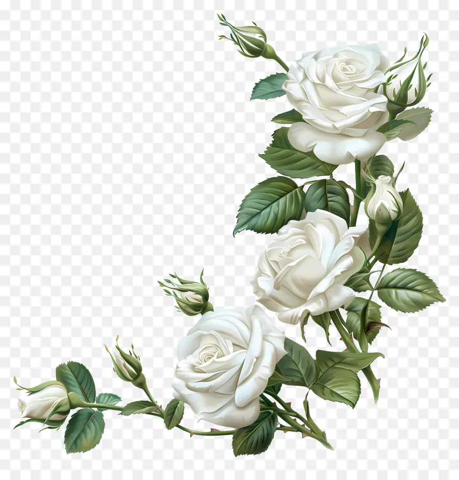 Coin Des Roses Blanches，Roses Blanches PNG