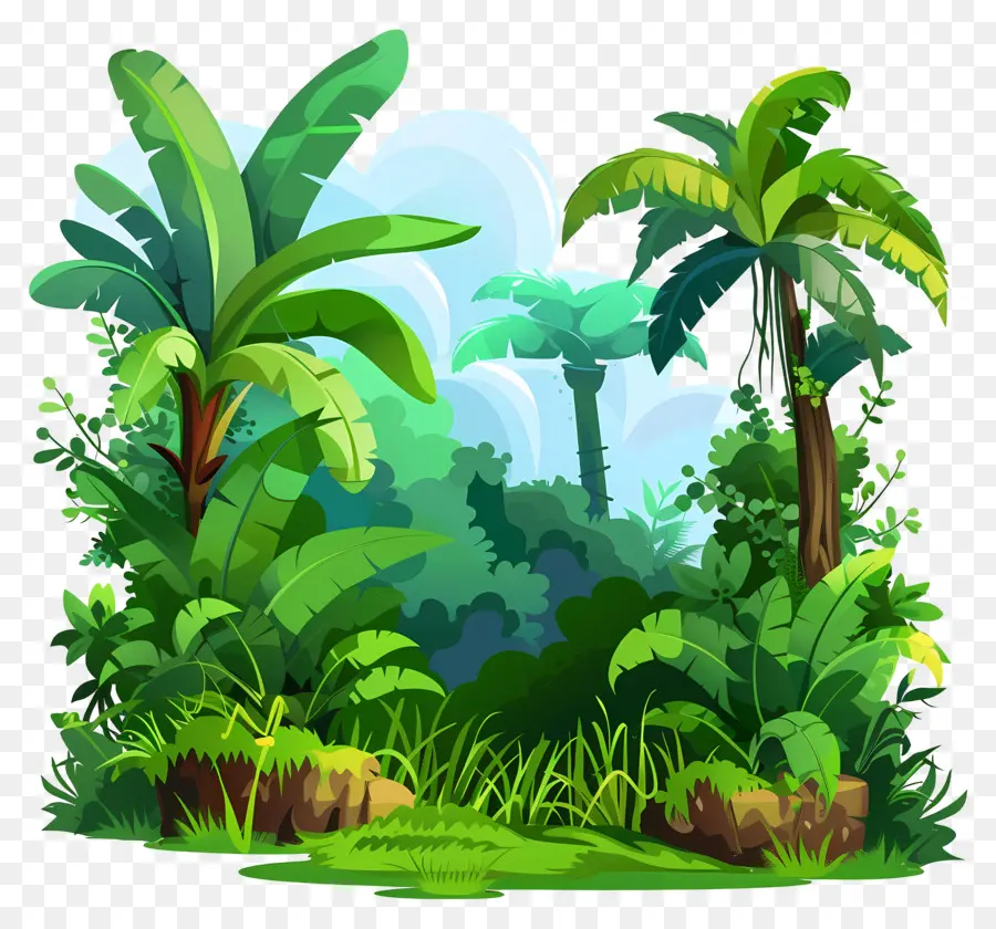 Paysage De Jardin，Jungle Verte PNG