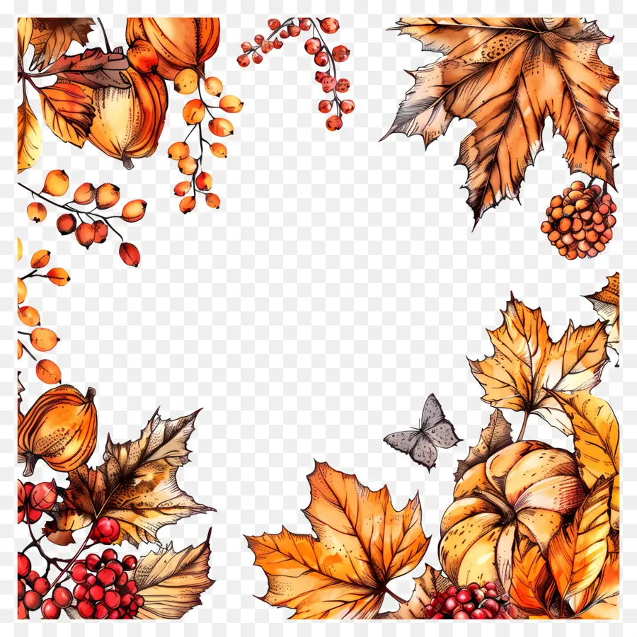 Fond D'automne，Feuilles D'automne PNG