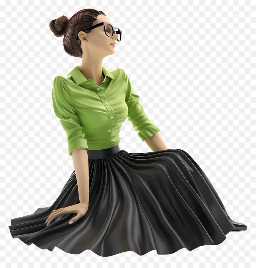 Femme En Chemise，Femme En Chemise Verte PNG