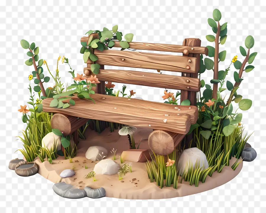 Banc En Bois，Jardin PNG