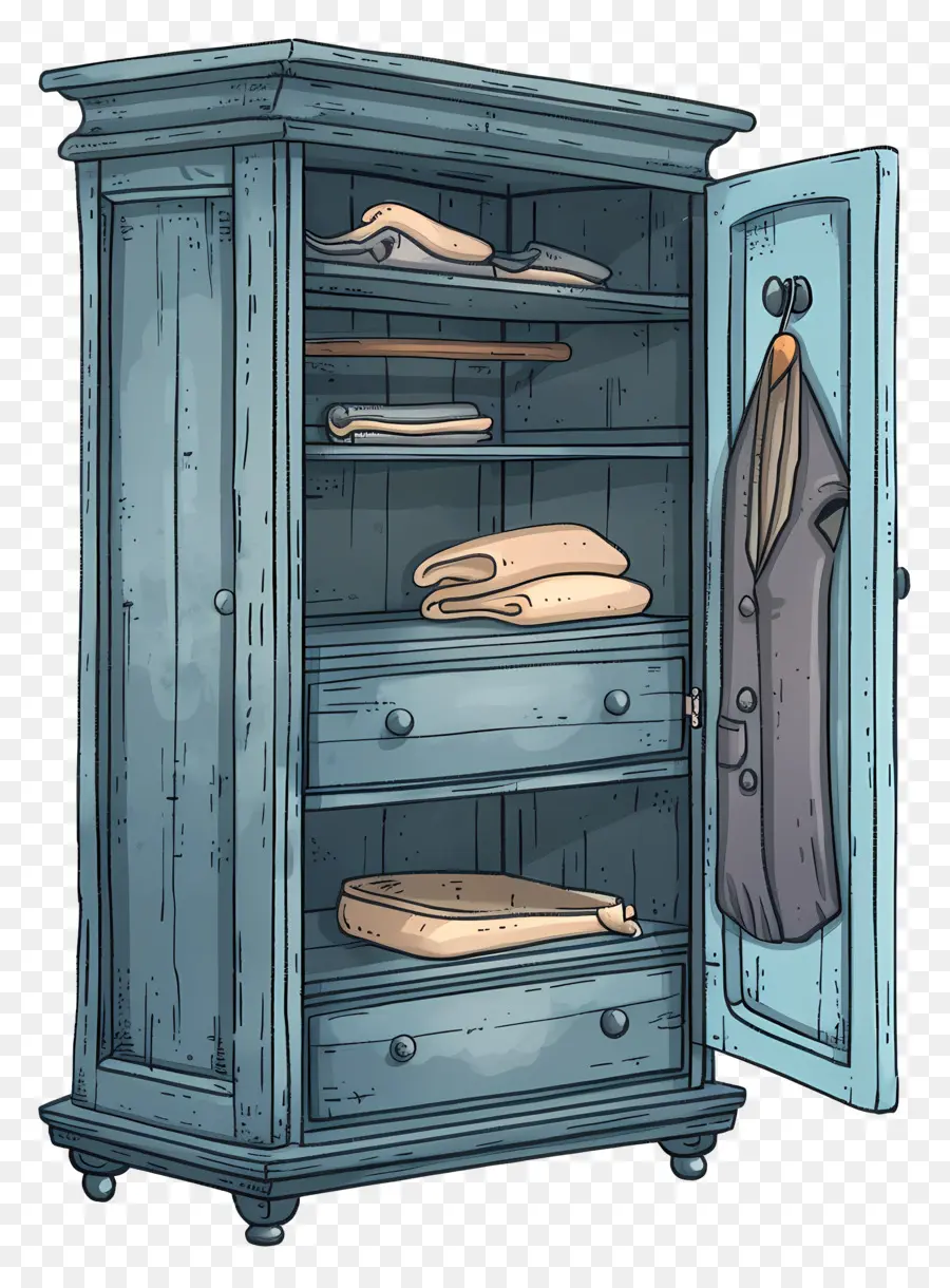 Garde Robe，Armoire Avec Des Vêtements PNG