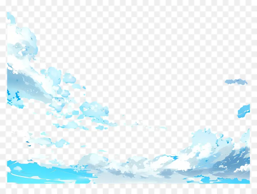 Fond De Ciel，Vague Bleue PNG