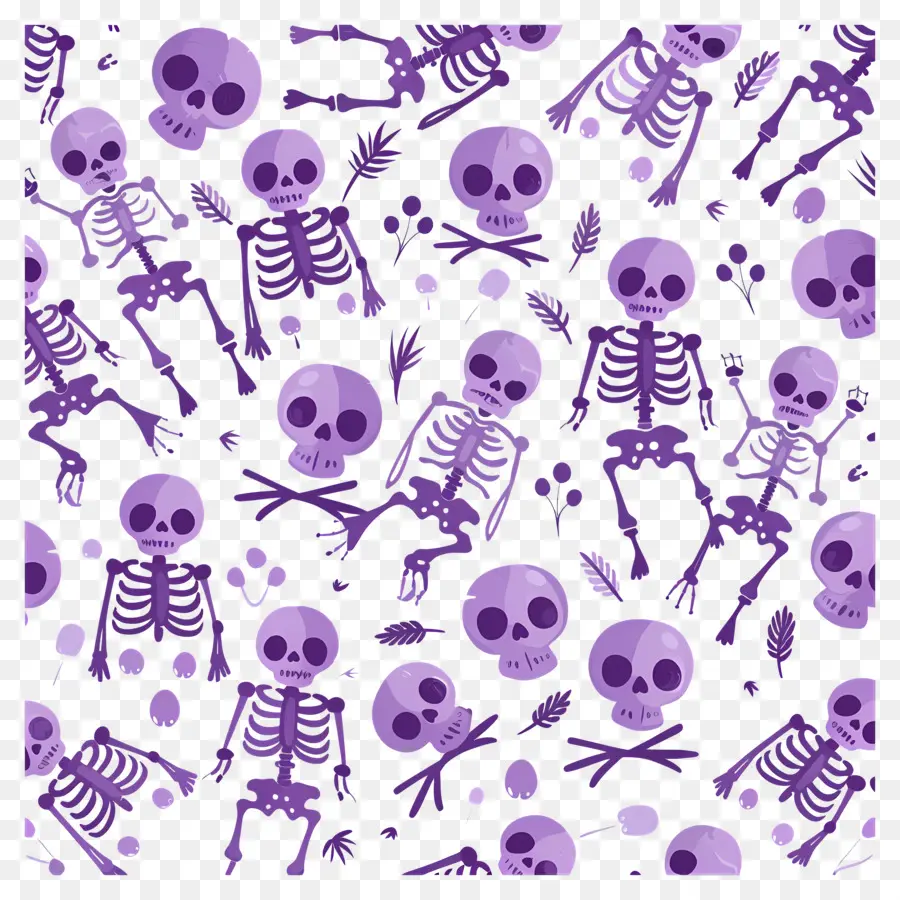 Modèle De Squelettes，Squelettes Violets PNG