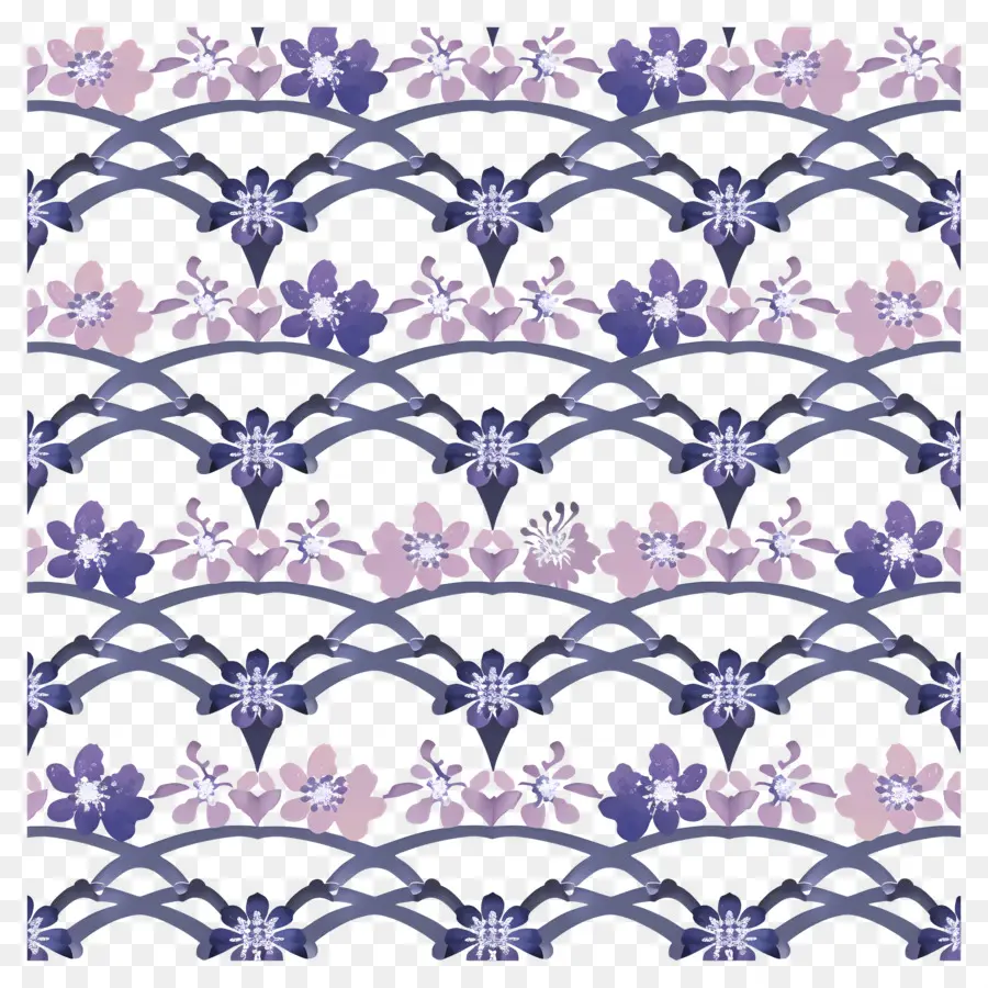 Fond Violet，Motif Floral PNG