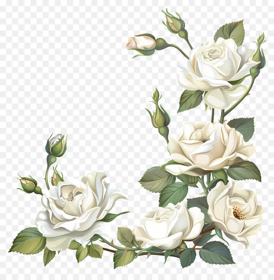 Coin Des Roses Blanches，Roses Blanches PNG