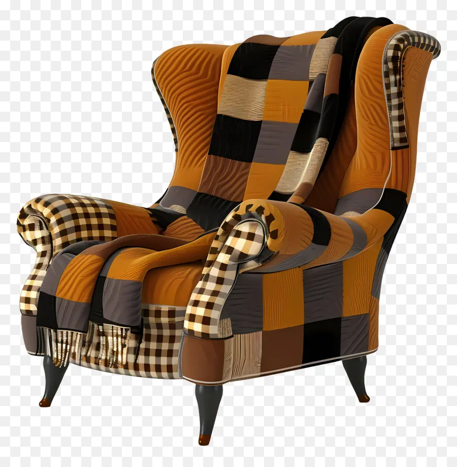 Fauteuil，Couverture à Carreaux Sur Chaise PNG