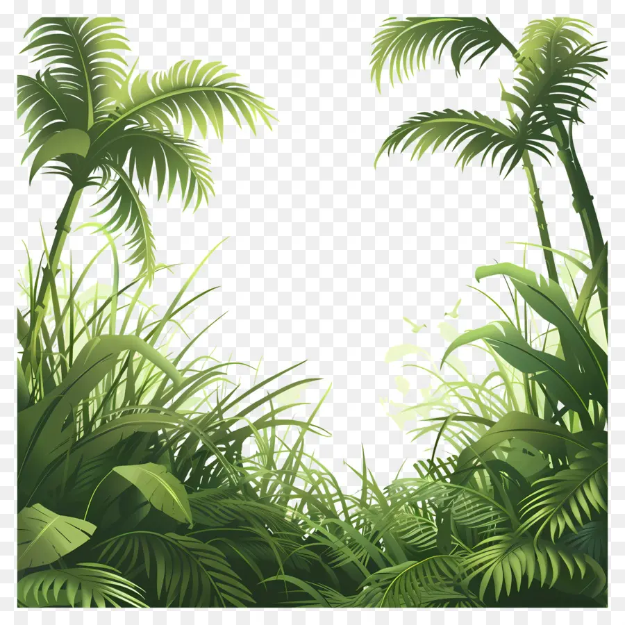 Paysage D'herbe，Jungle Verte PNG