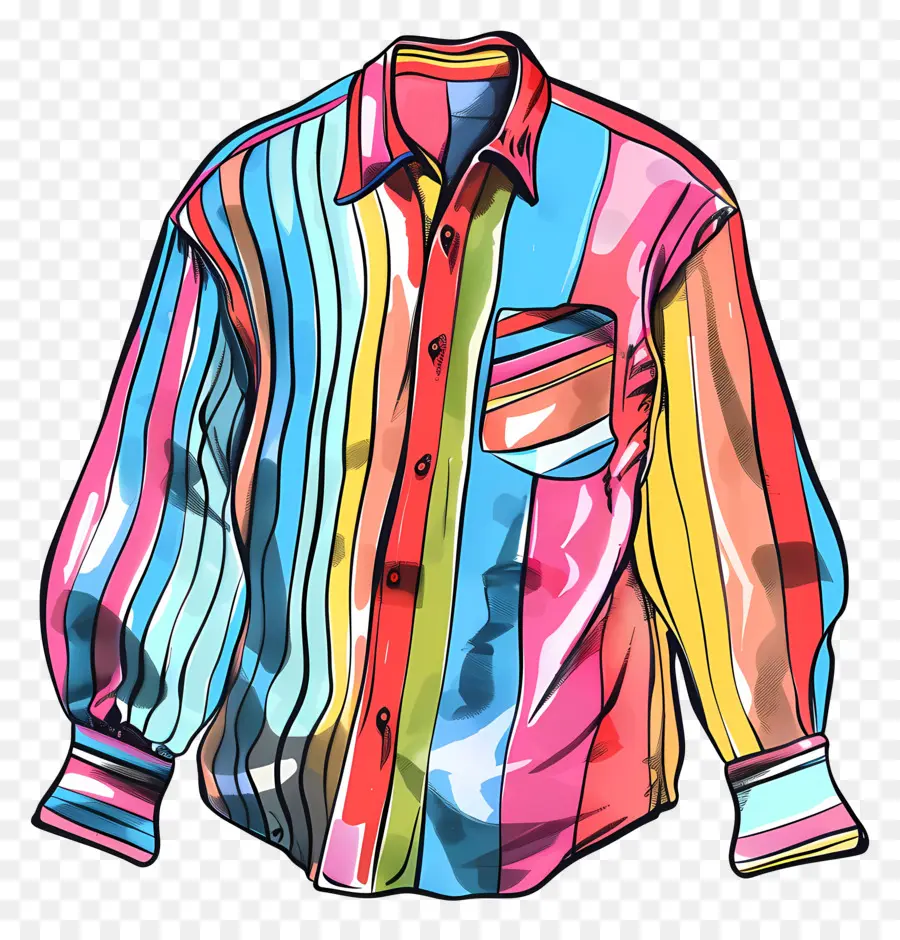 Chemise Rayée，Coloré PNG