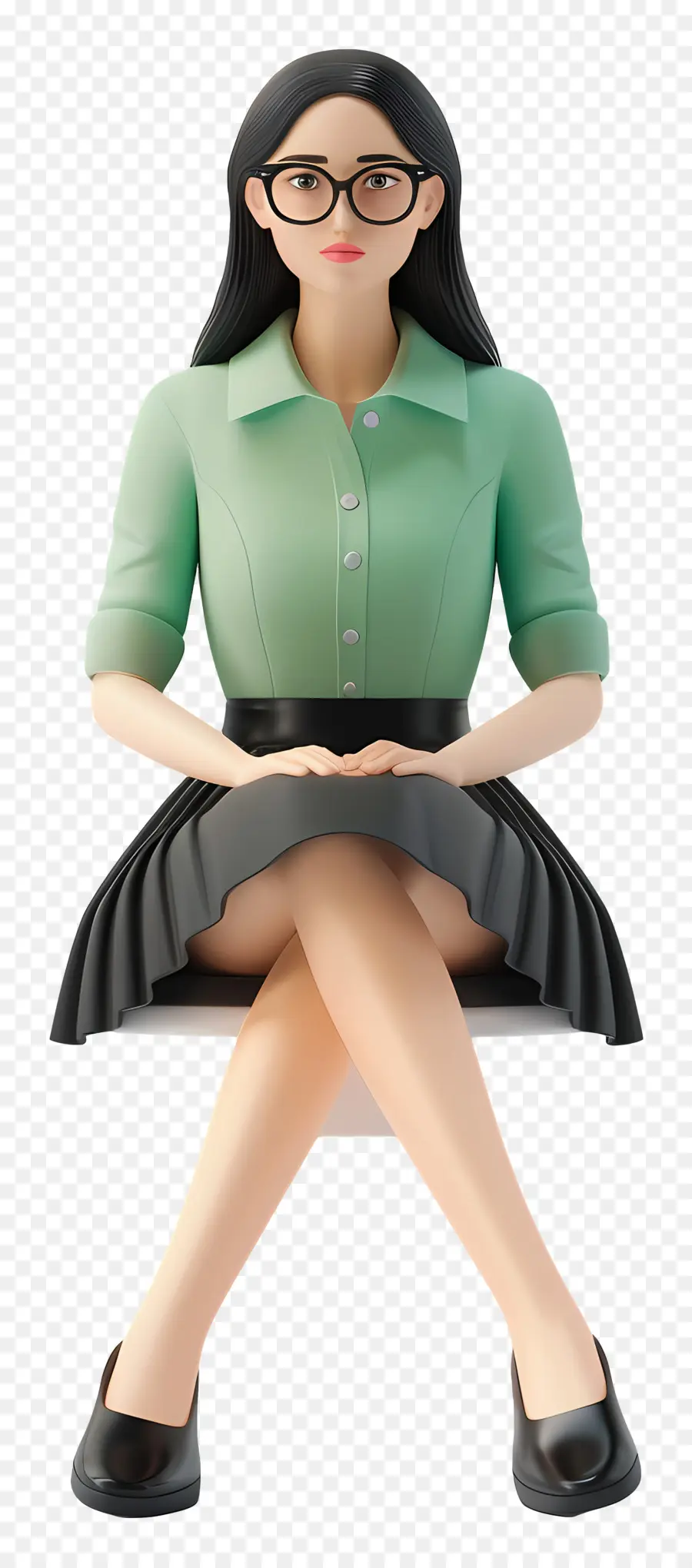 Femme En Chemise，Femme Assise PNG