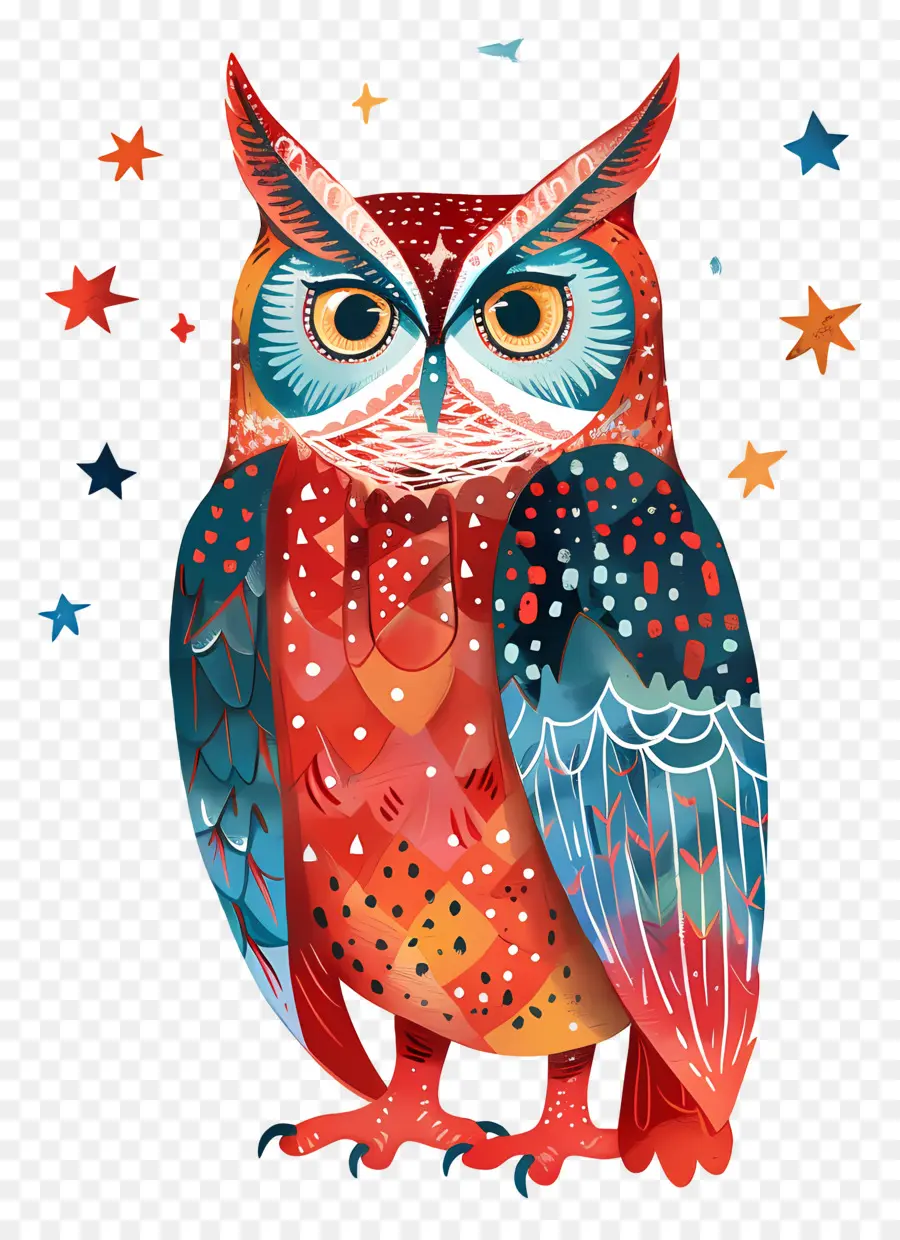 Hibou，Hibou Coloré PNG