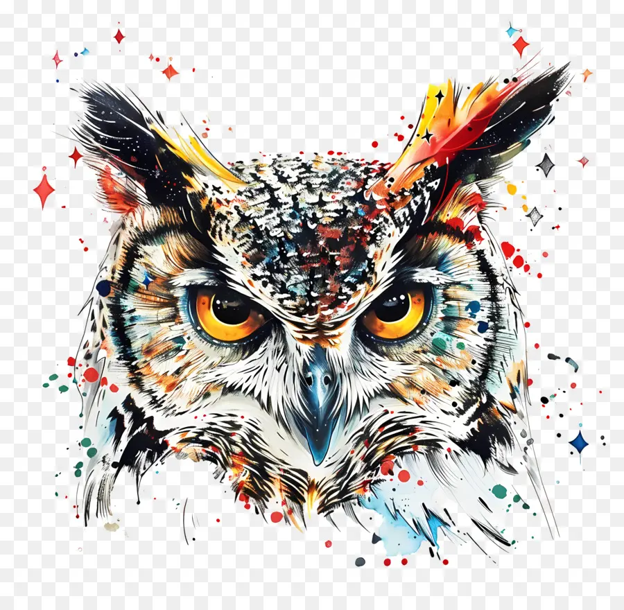 Hibou，Hibou Coloré PNG