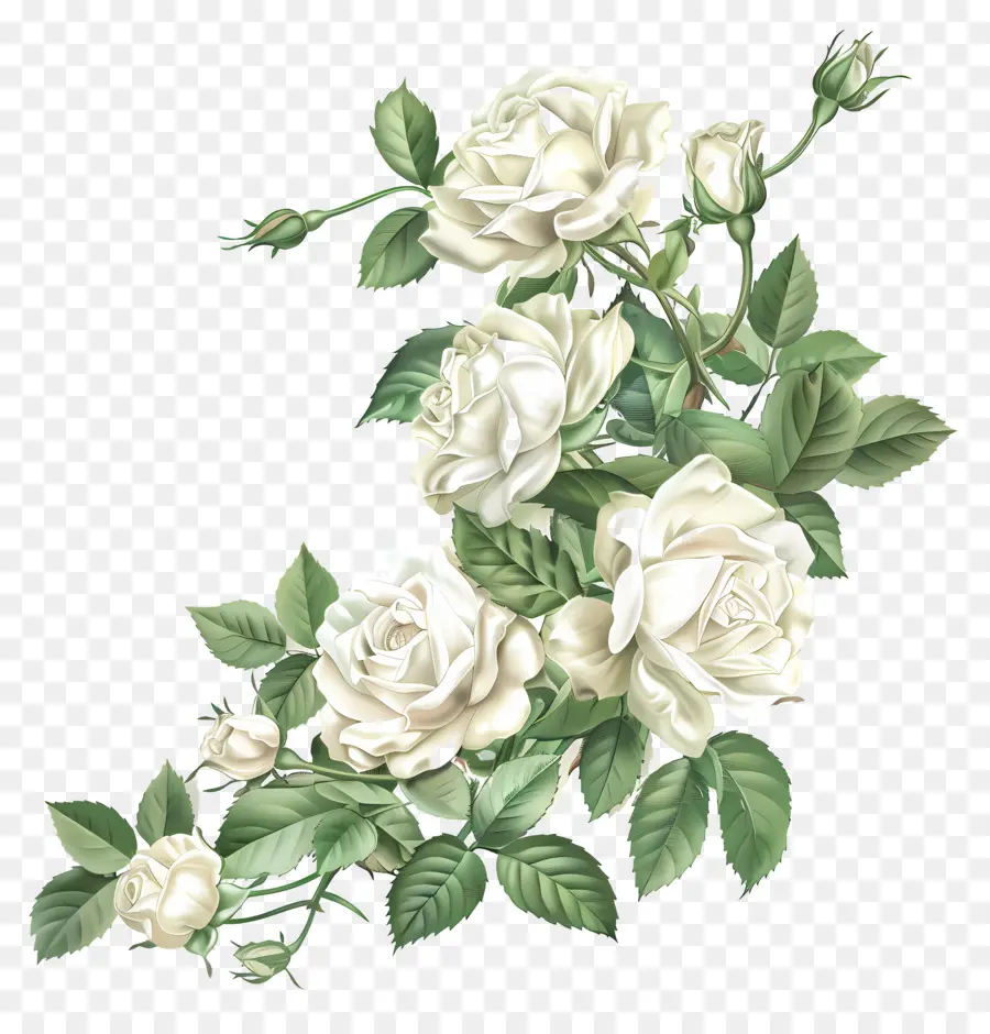 Coin Des Roses Blanches，Roses Blanches PNG