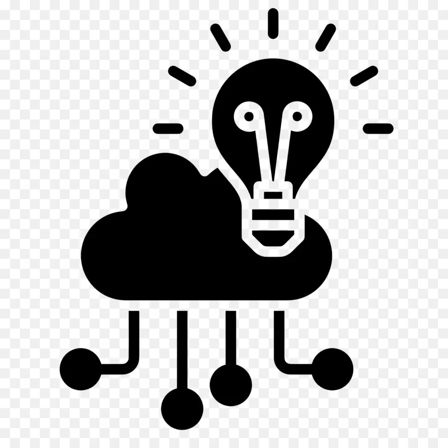 Informatique En Nuage，Nuage Avec Ampoule PNG