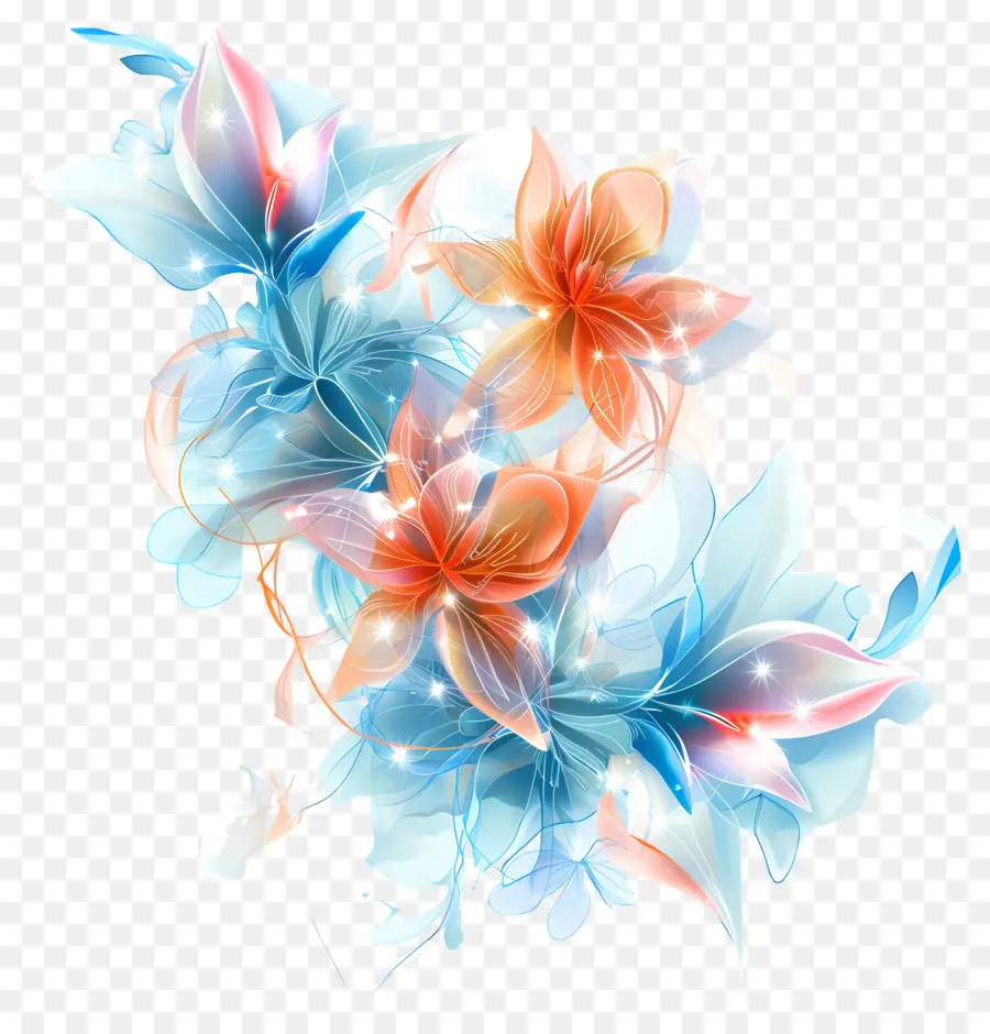 Fond De Fleurs，Fleurs Abstraites PNG