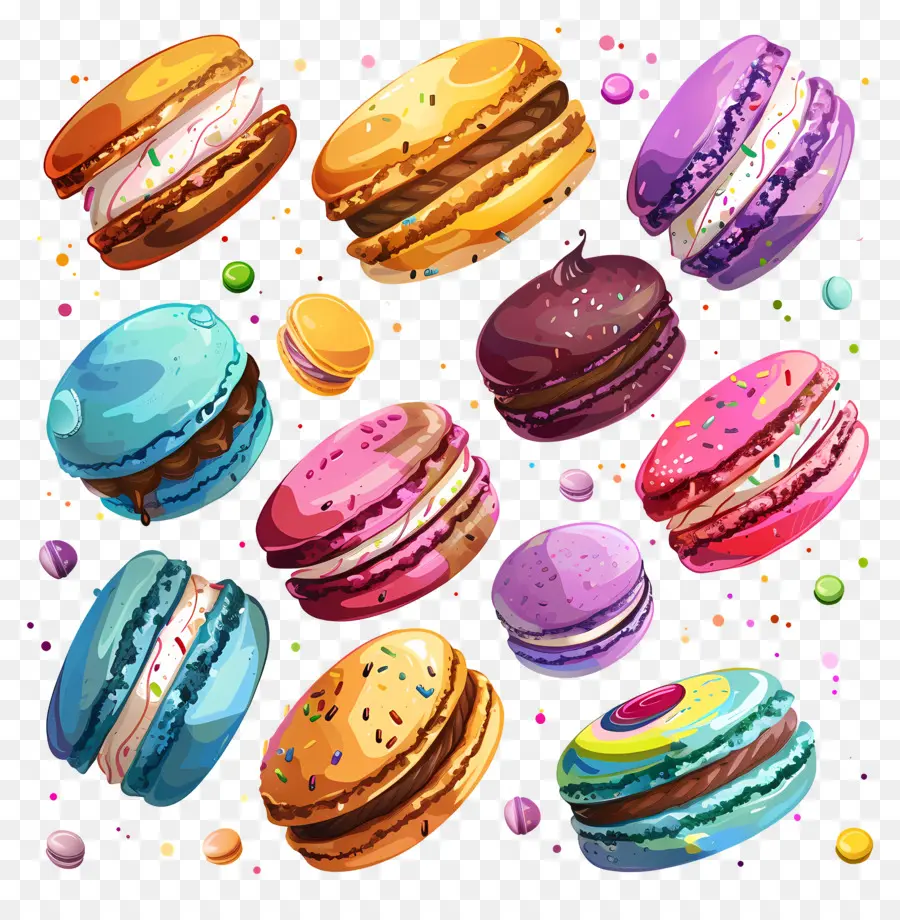 Macarons，Dessert PNG