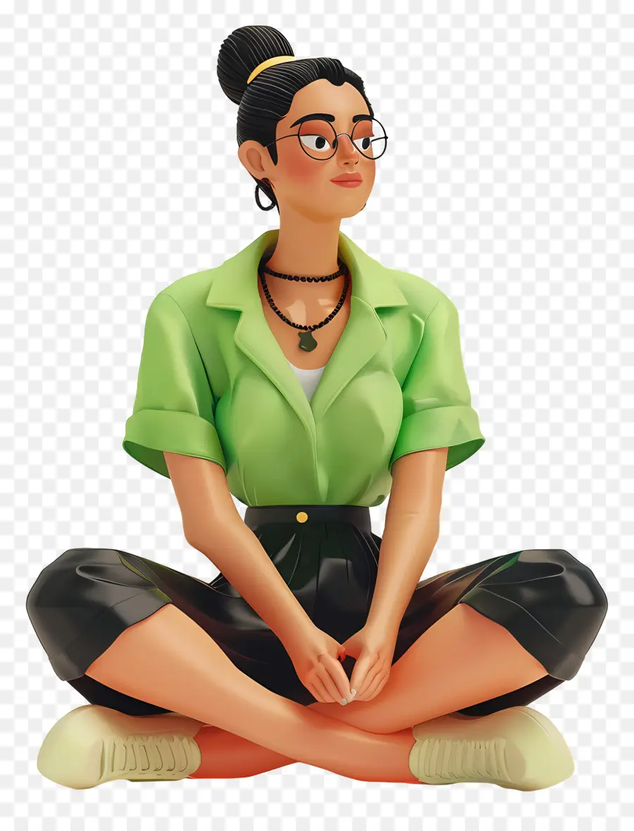 Femme En Chemise，Femme En Chemise Verte PNG