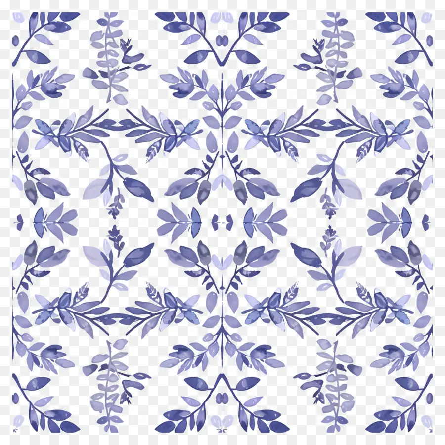 Fond Violet，Motif Floral Bleu PNG