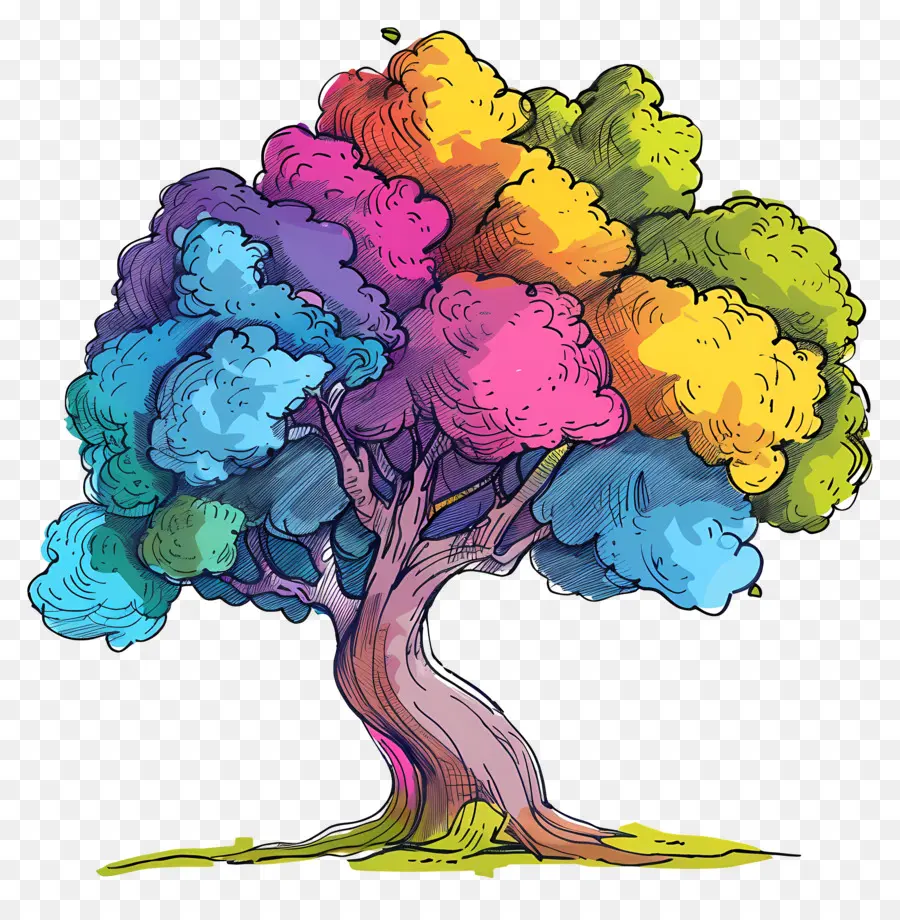 Arbre，Arbre Coloré PNG