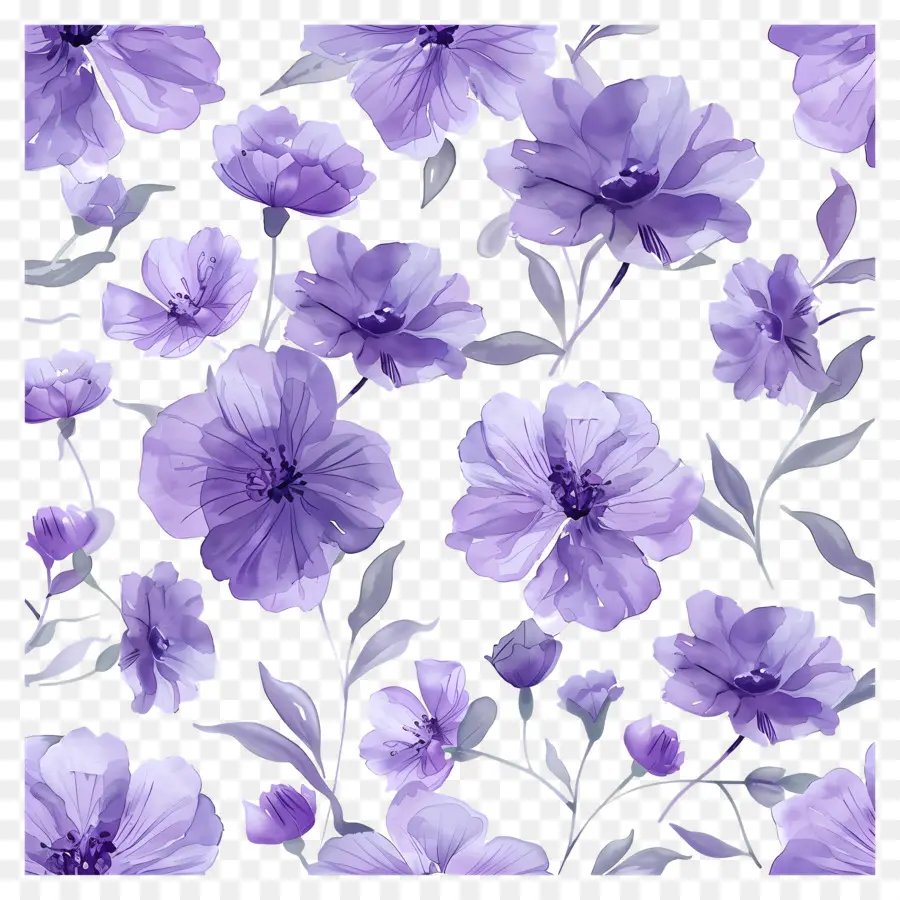 Fond Violet，Fleurs Violettes PNG