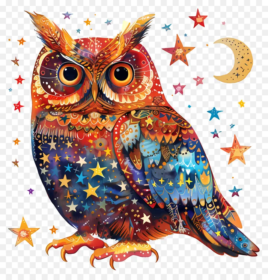 Hibou，Hibou Coloré PNG