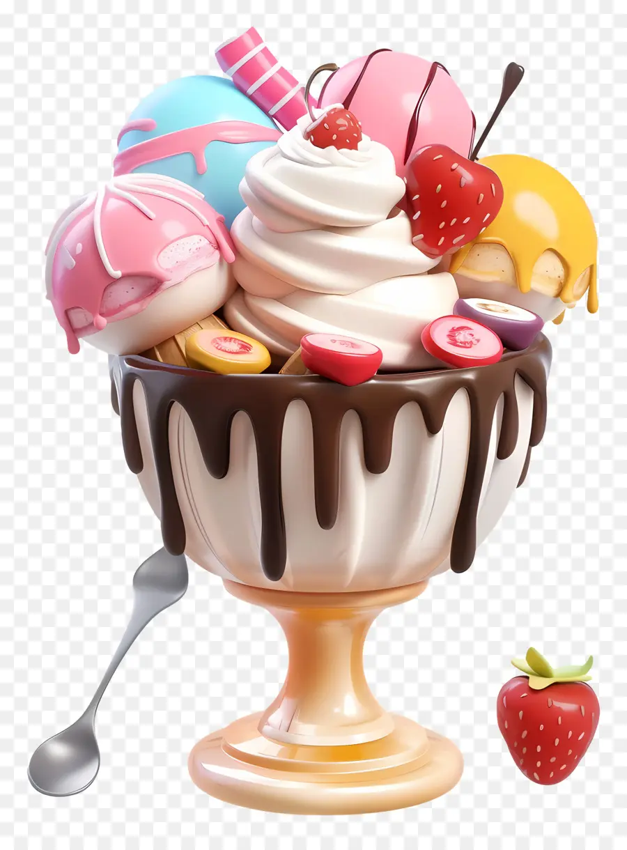 Coupe Glacée，Dessert PNG