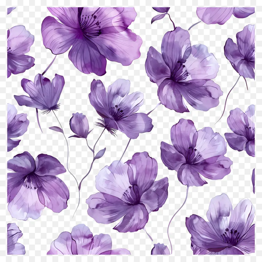 Fond Violet，Fleurs Violettes PNG