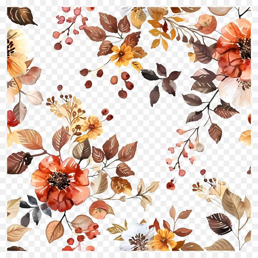 Fond D'automne，Fleurs PNG