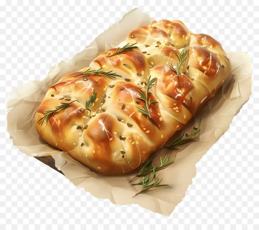 Pain Focaccia，Romarin PNG