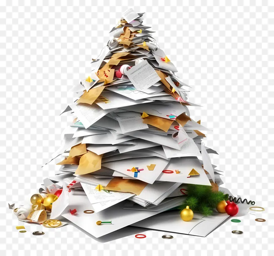 Tas De Papier，Arbre De Noël En Papier PNG