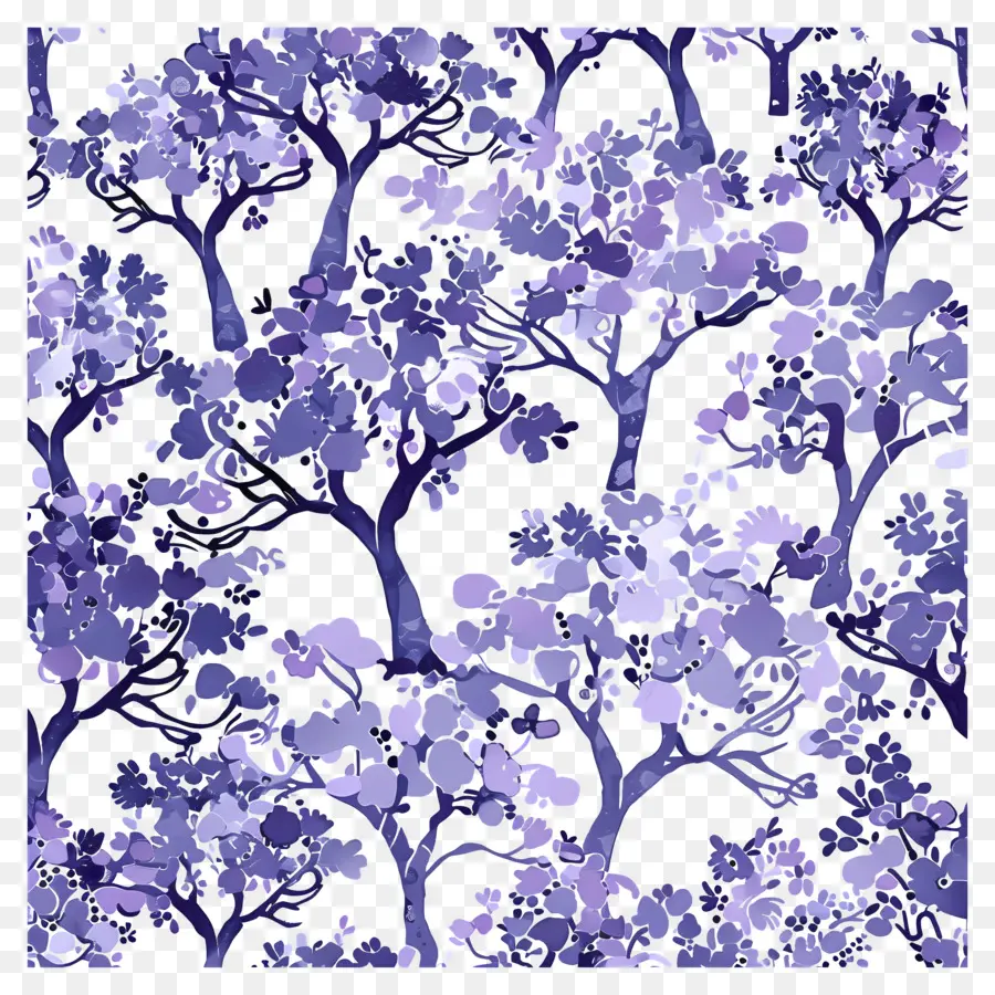 Modèle D'arbre，Arbres Violets PNG