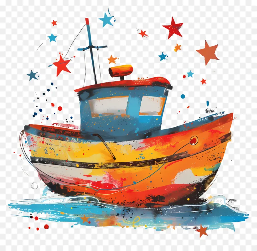 Bateau，Bateau Coloré PNG