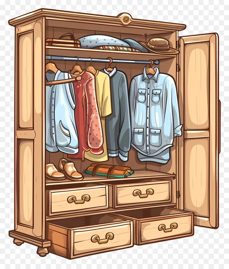 Garde Robe，Armoire En Bois PNG