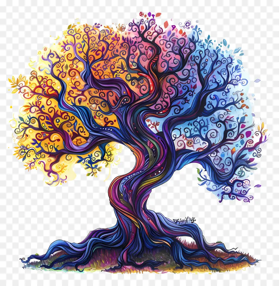 Arbre，Arbre Coloré PNG