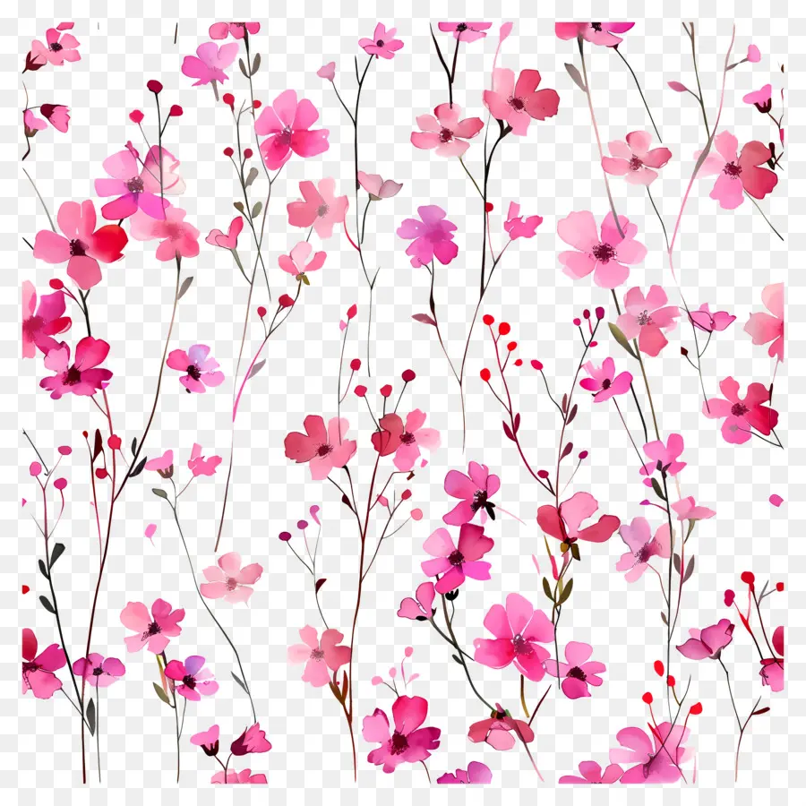 Fond De Fleurs，Fleurs Roses PNG