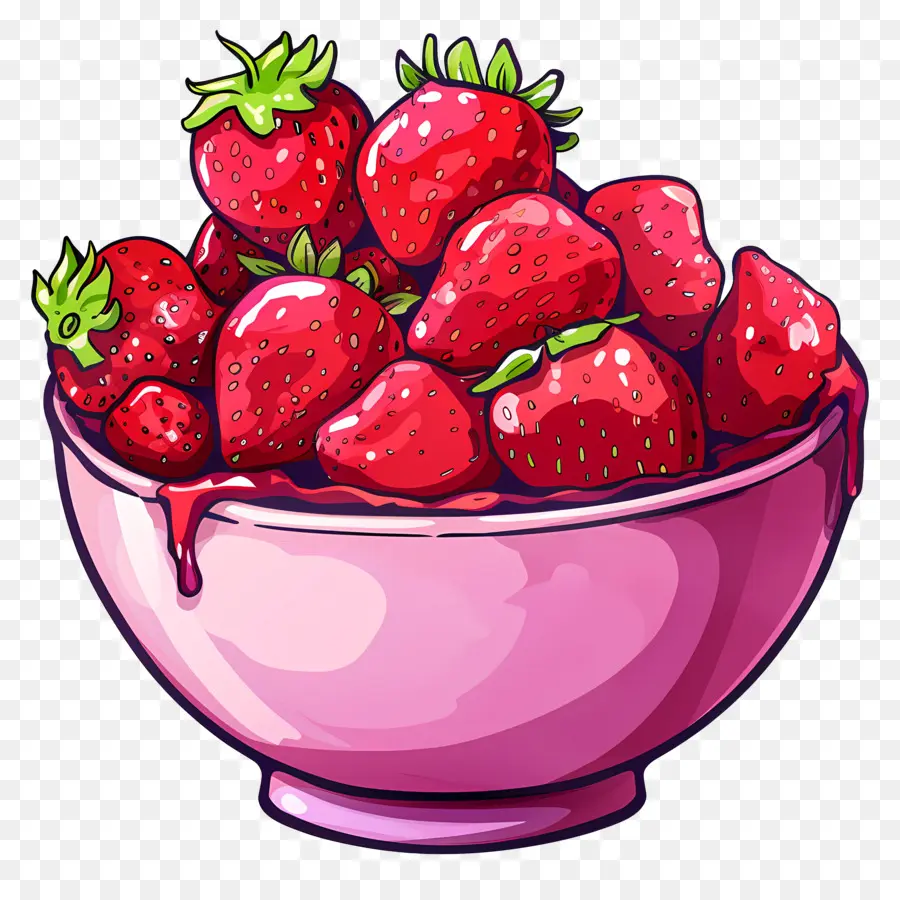 Pouding Aux Fraises，Bol De Fraises PNG