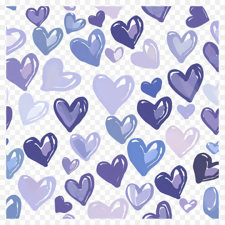 Modèle De Coeur，Coeurs Violets PNG