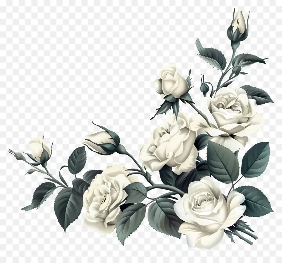 Coin Des Roses Blanches，Roses Blanches PNG