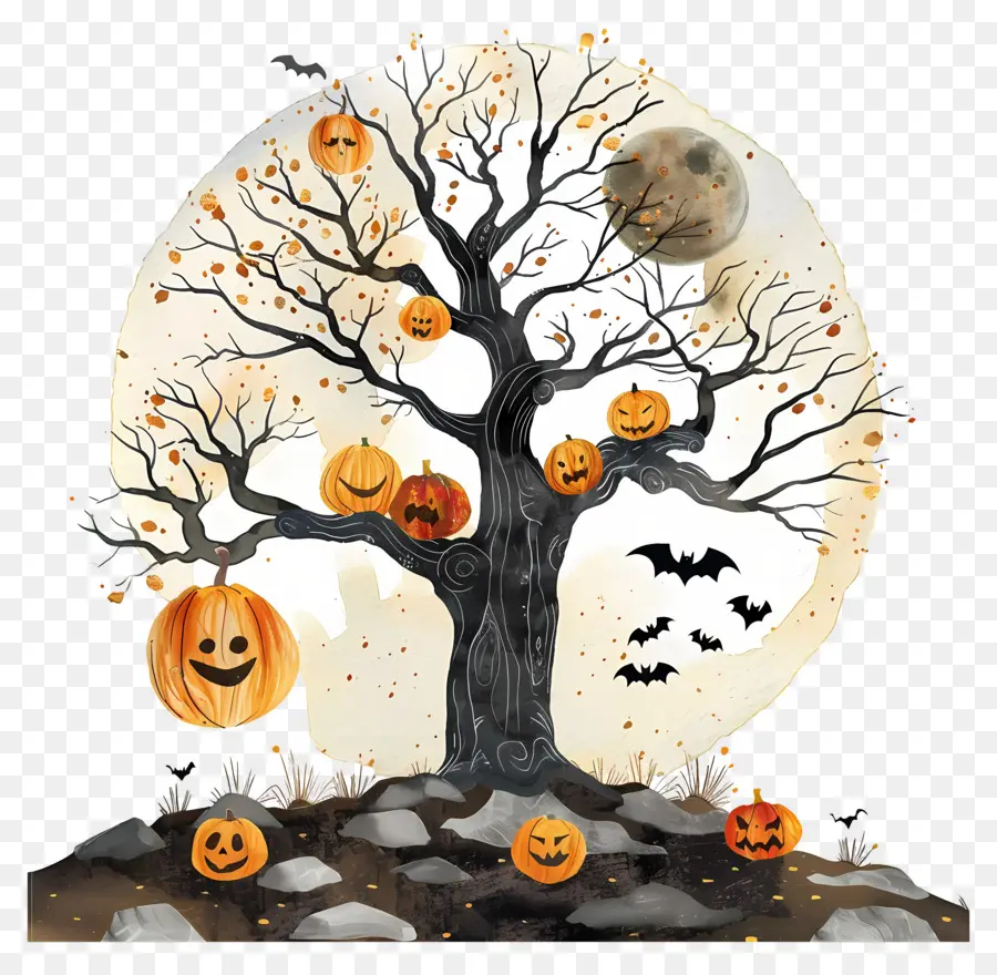 Arbre Hanté，Arbre D'halloween PNG