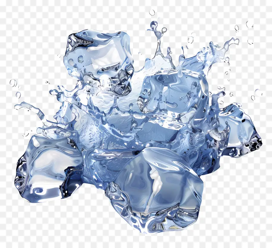 Eau éclaboussée De Glace，Glaçons PNG