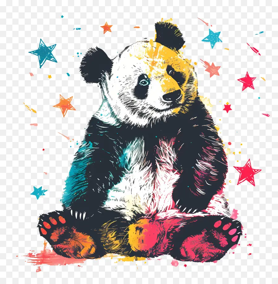 Panda，Panda Coloré PNG