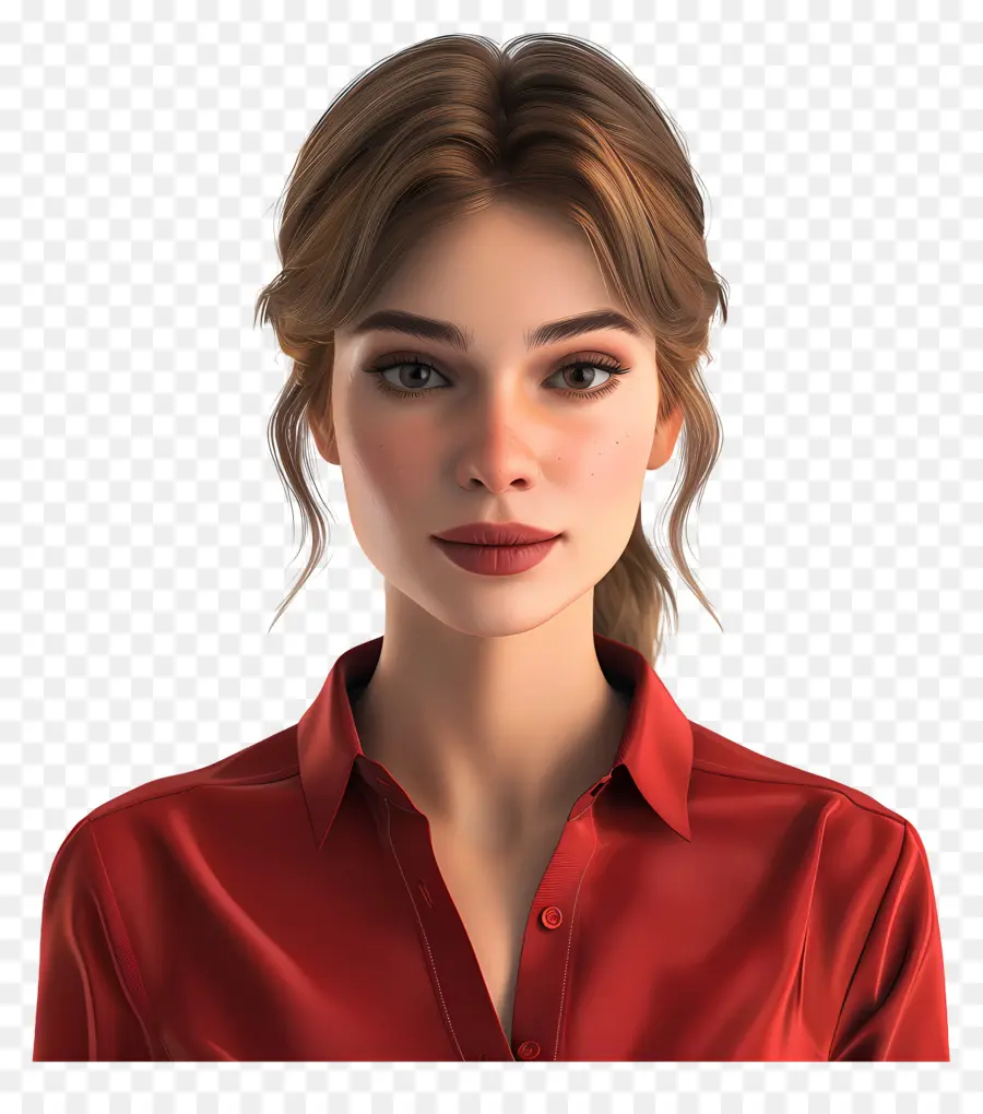 Femme En Chemise，Femme En Chemise Rouge PNG