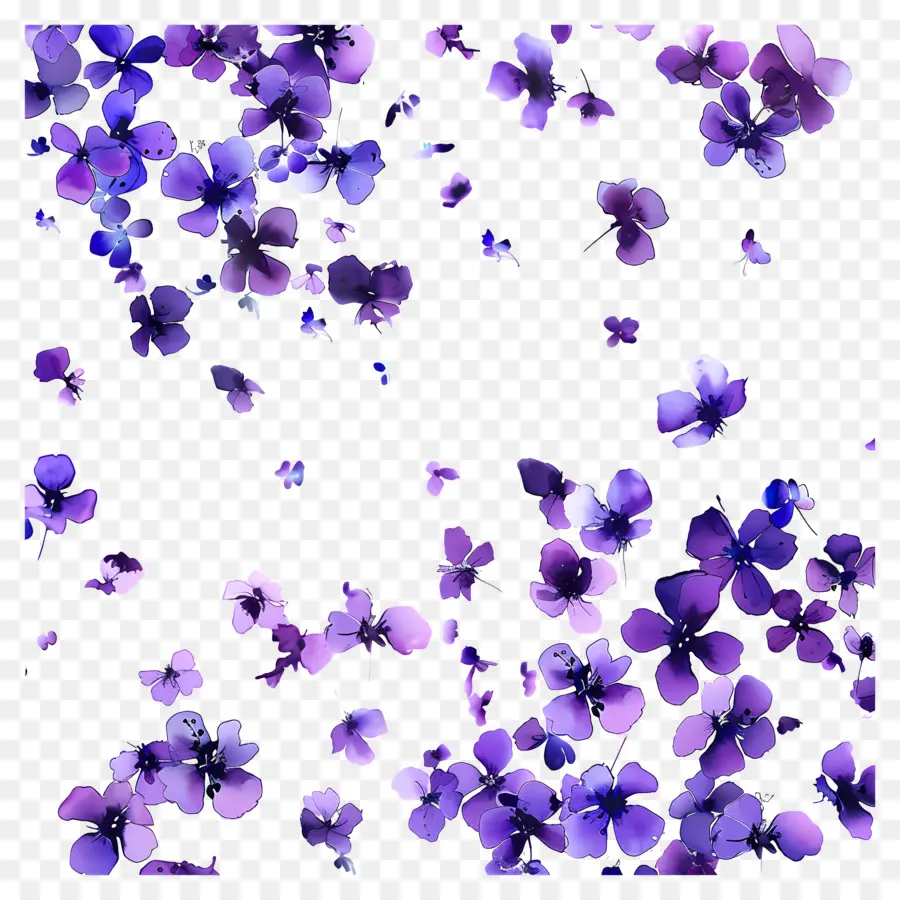 Fond Violet，Fleurs Violettes PNG