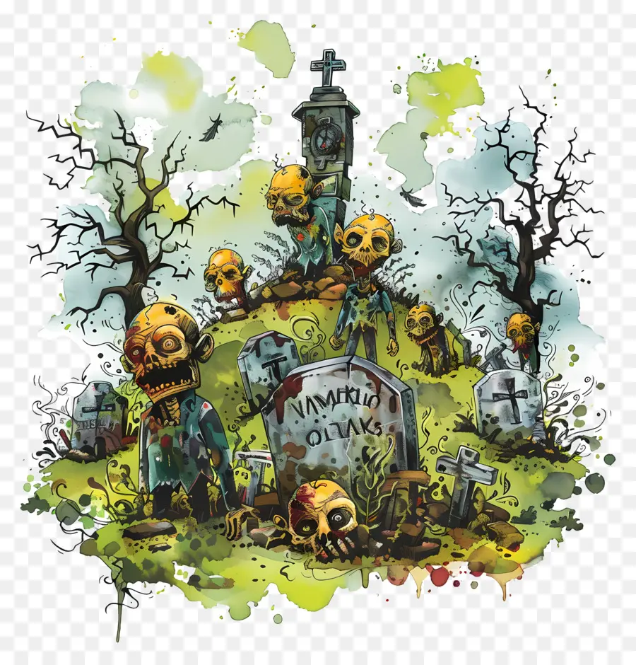 Cimetière De Zombies，Zombis PNG