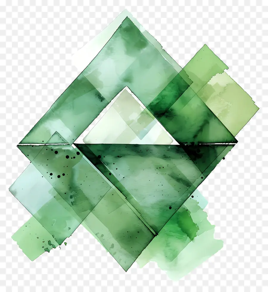 Fond Vert，Triangles Verts PNG