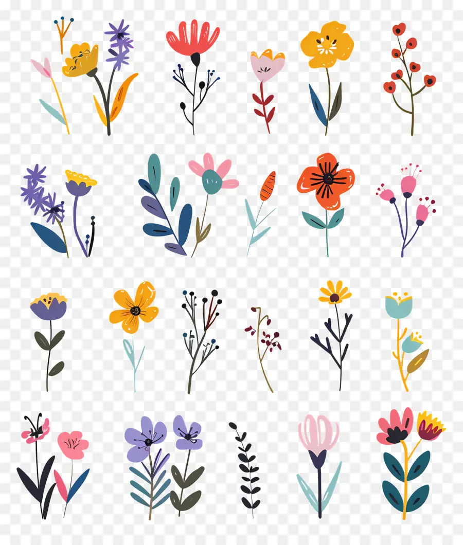 Fond De Fleurs，Fleurs Colorées PNG