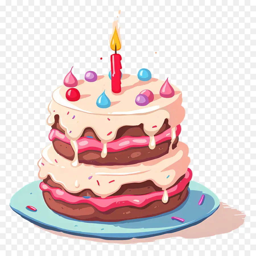 Gâteau D'anniversaire，Bougie PNG