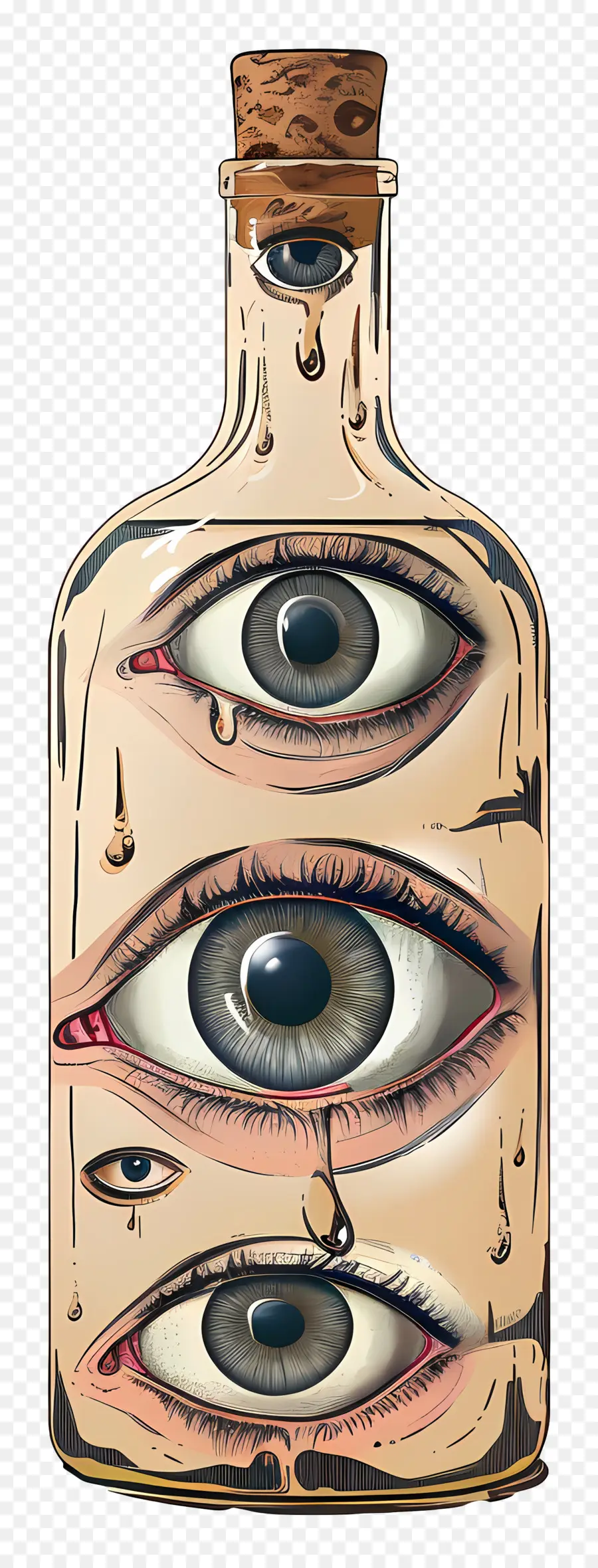 Yeux Dans Une Bouteille En Verre，Bouteille Avec Des Yeux PNG