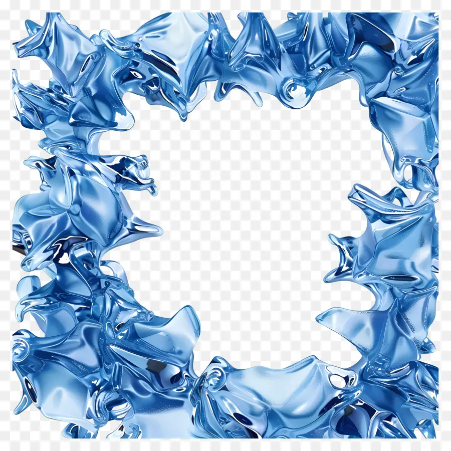 Glace Bleue，Cadre Bleu PNG