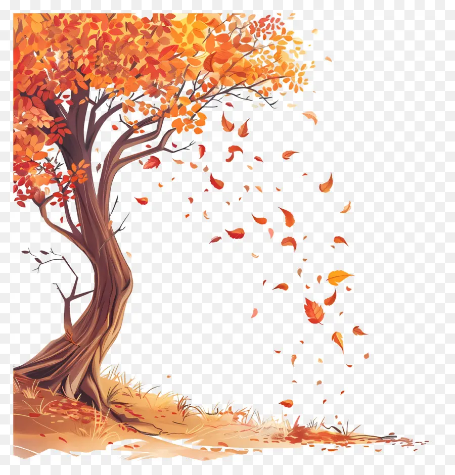 Fond D'automne，Arbre PNG